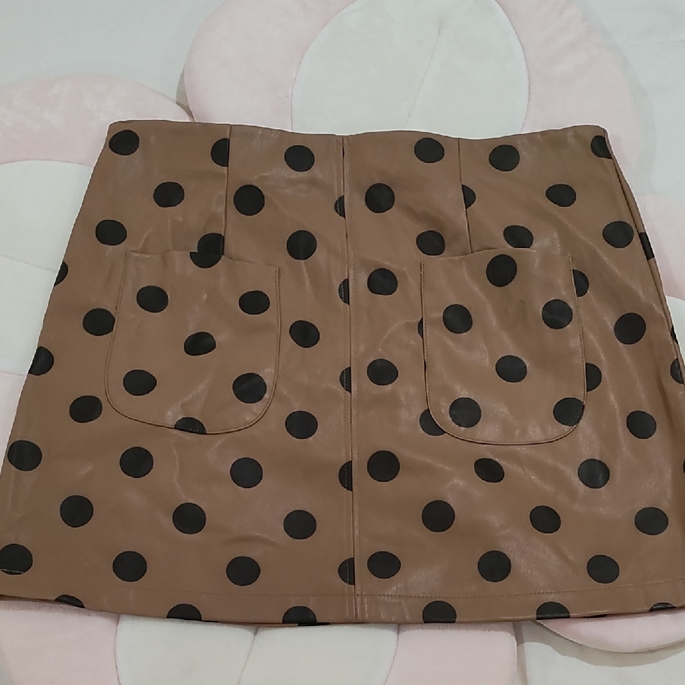 Polka Dot Tan Skirt